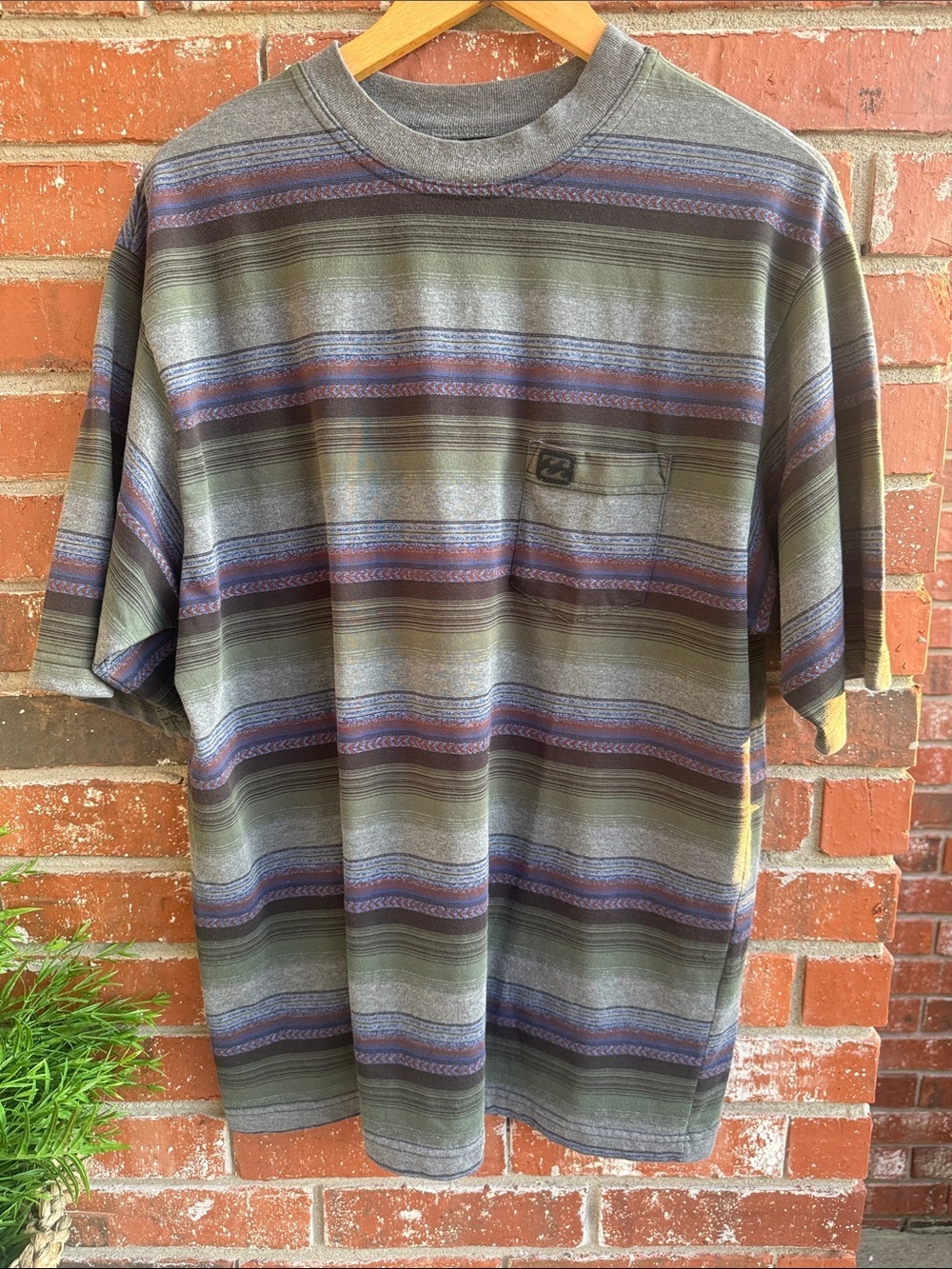 Billabong Short-Sleeve Striped Multicolored Tee